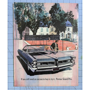 1965 Pontiac Grand Prix Color Vintage Print Ad